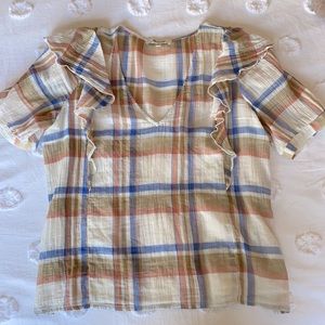 Madewell ruffle front top